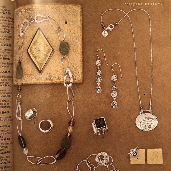 Vintage Silpada Smoky Quartz Citrine Jade Sterling Silver Link Necklace N1218 - Picture 2 of 12